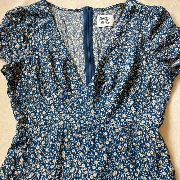 Floral Blue and white mini Dress Princess Polly - Picture 3 of 7